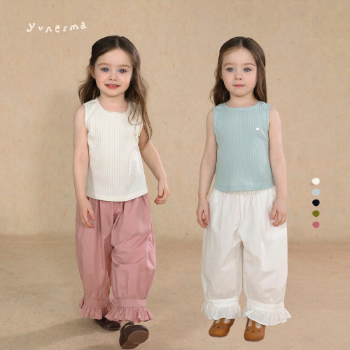 允儿妈女童小众蕾丝花边针织背心