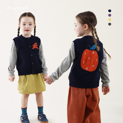 允儿妈女童秋季新款针织马甲背心