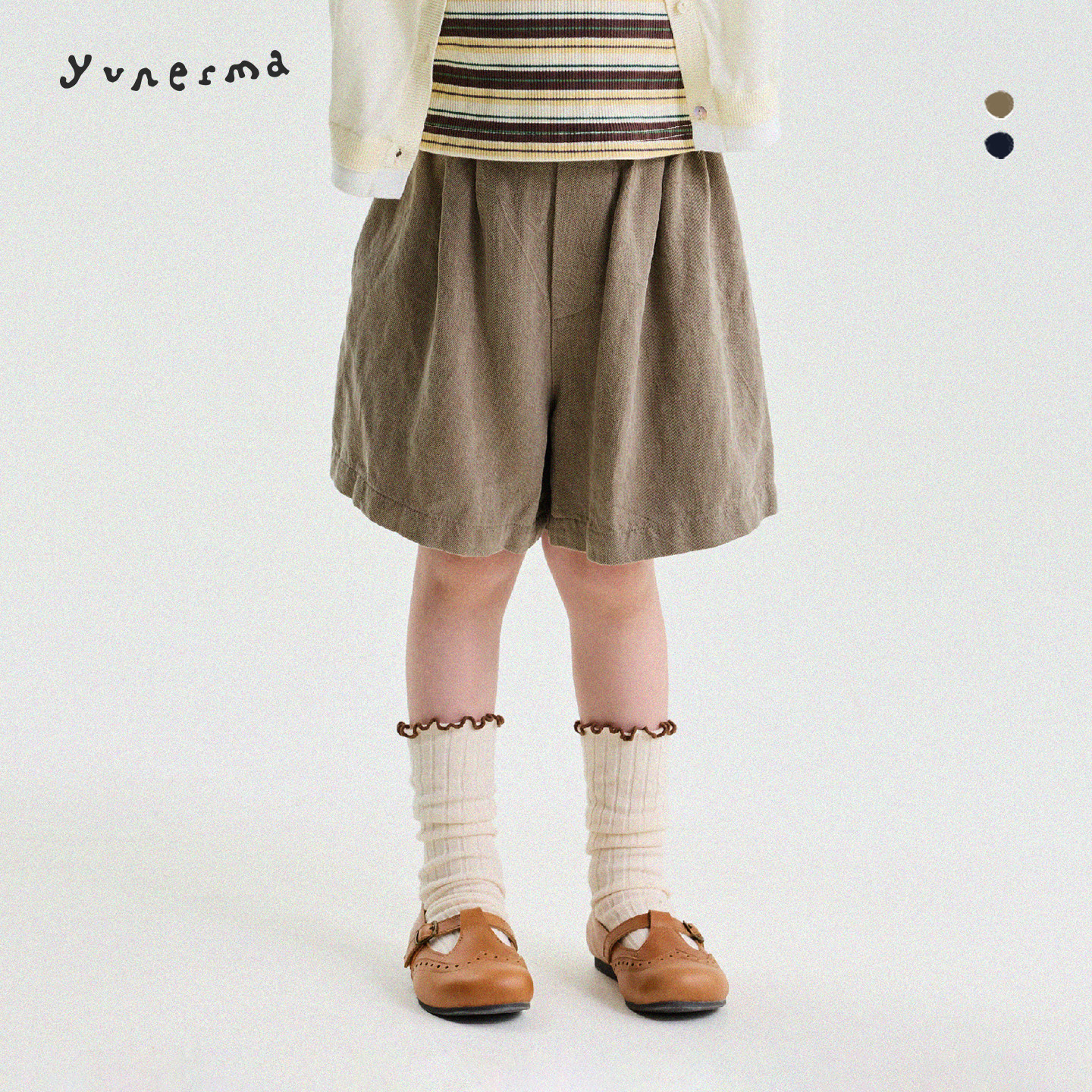 允儿妈女童夏季莱赛尔汉麻混纺百搭短裤儿童新款休闲裤宝宝裤子潮