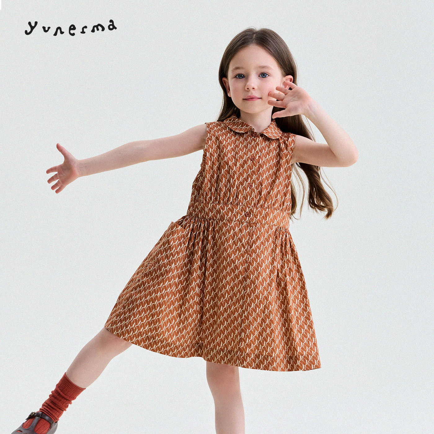 允儿妈女童夏季小众复古连衣裙宝宝2026气质公主裙儿童纯棉背心裙
