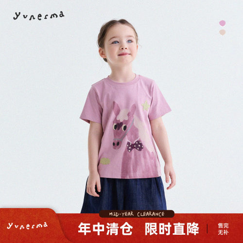 允儿妈女童夏季卡通纯棉短袖T恤