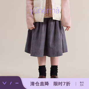 宝宝秋季新款复古格子半身裙允儿妈女童秋冬法式半裙儿童复古裙子