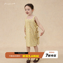 宝宝夏季小众蝴蝶结碎花连衣裙允儿妈女童纯棉背心裙儿童洋气裙子