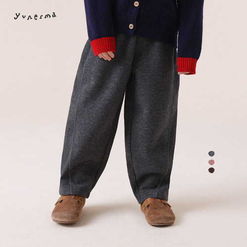 允儿妈女童冬季磨毛直筒裤卫裤