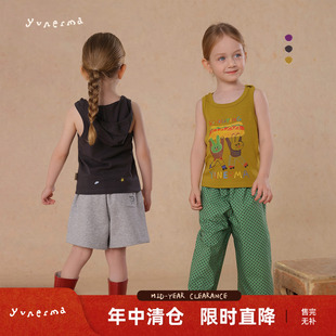 宝宝幼儿园夏季百搭连帽针织背心允儿妈女童2025新款洋气无袖上衣