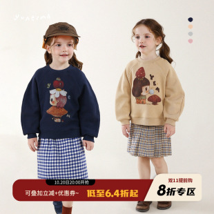 儿童新款 套头衫 上衣 百搭卡通圆领卫衣允儿妈女童春秋时尚 宝宝秋季