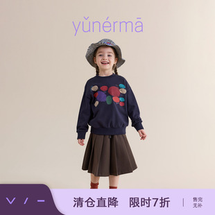 允儿妈女童2026秋季几何图形印花卫衣儿童春秋保暖长袖新款套头衫