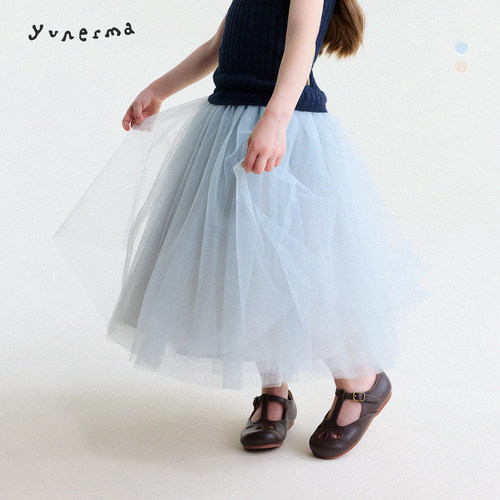 允儿妈女童夏季韩系蓬蓬纱半裙