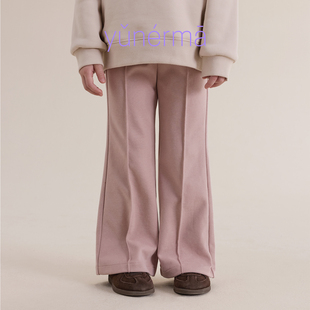 儿童冬季新款微喇休闲裤允儿妈女童2026加厚直筒裤宝宝洋气长裤潮