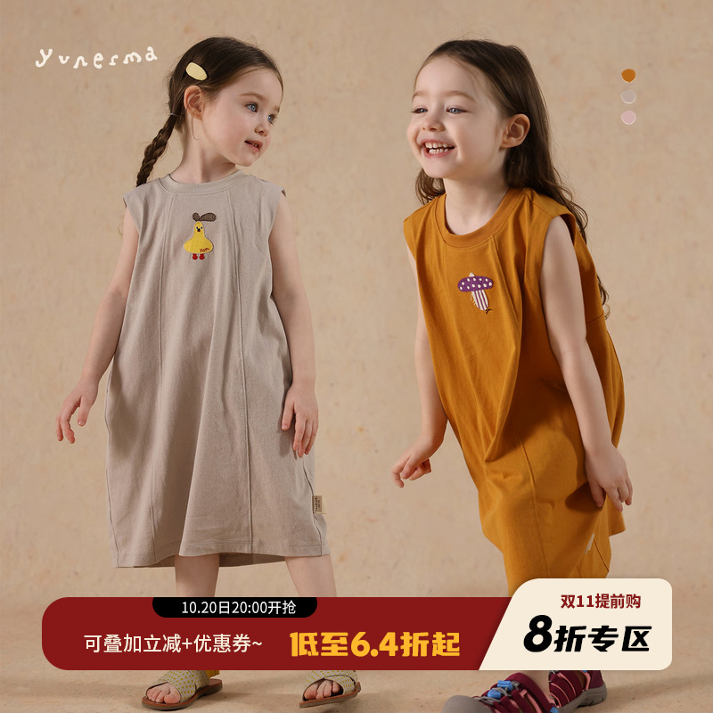 幼儿园宝宝韩系贴布背心连衣裙