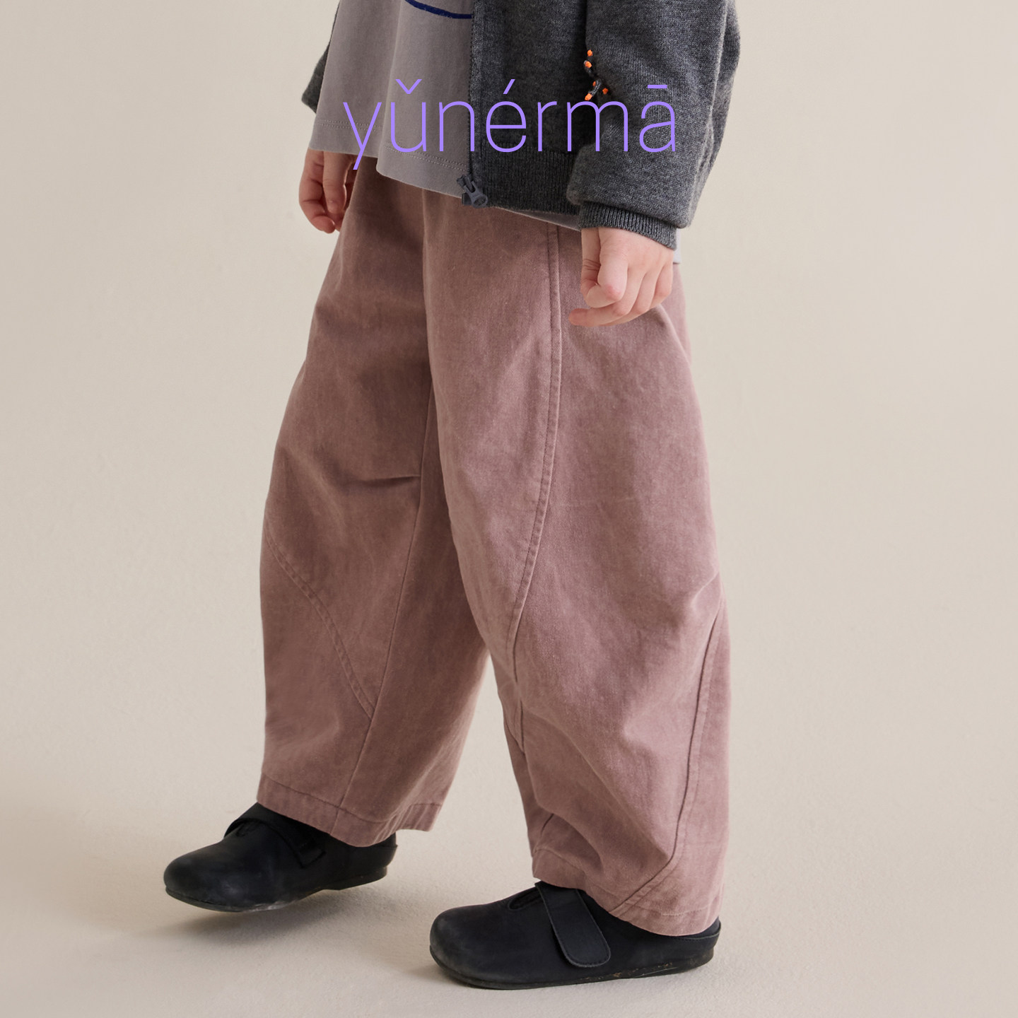 允儿妈女童秋季纯棉休闲裤弯刀裤图片
