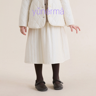 允儿妈女童冬季法式莱赛尔夹棉半身裙宝宝加厚半裙儿童小众短裙潮