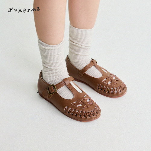 幼儿园宝宝夏季复古包脚编织凉鞋