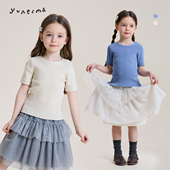 T恤短袖 允儿妈女童2026时尚 宝宝上衣 侧肩开扣针织衫 儿童春夏新款