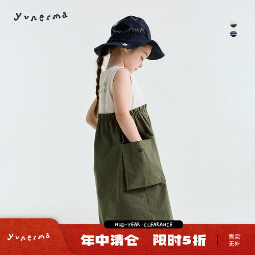 允儿妈女童日系纯棉拼接背心裙