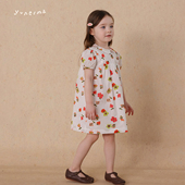连衣裙宝宝儿童夏季 允儿妈女童2025法式 碎花泡泡袖 洋气纯棉裙子潮