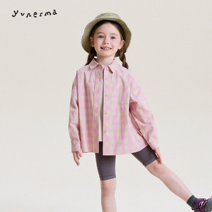 允儿妈女童2026春季气质百搭格子衬衫儿童新款纯棉衬衣宝宝上衣潮