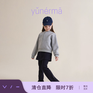 宝宝冬季半拉链加绒卫衣允儿妈女童新款空气层加厚棒球服儿童上衣