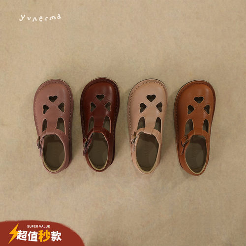 允儿妈女童幼儿园百搭镂空小皮鞋