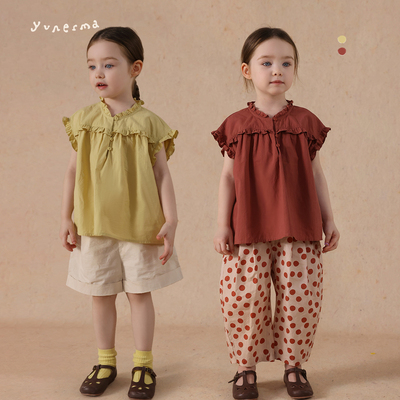 幼儿园宝宝韩系木耳边可爱娃娃衫