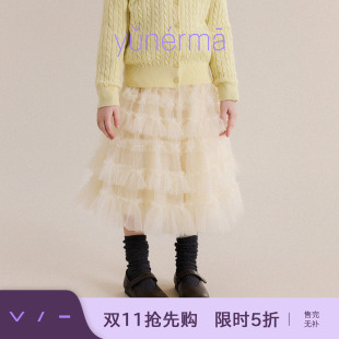 允儿妈女童秋季新款小众蓬蓬纱半身裙宝宝春秋百搭半裙儿童公主裙