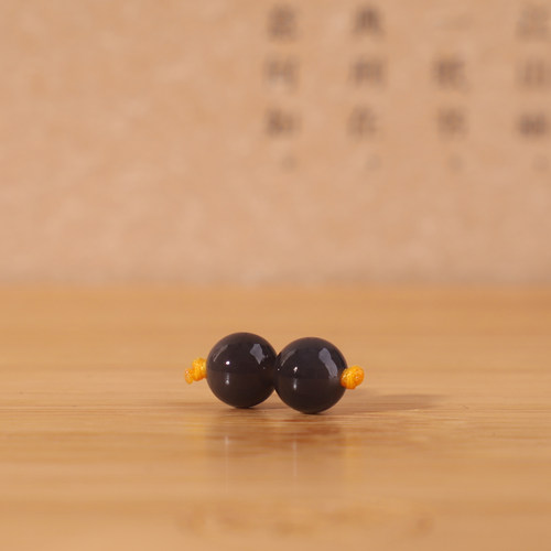 和田玉烟紫玉圆珠对珠浓郁色精品