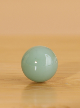 帝廷！正品天然俄料和田玉碧玉粉青圆珠12mmFQ10高品细润微少黑点