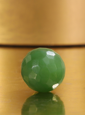 天然俄料和田玉碧玉圆珠无相珠