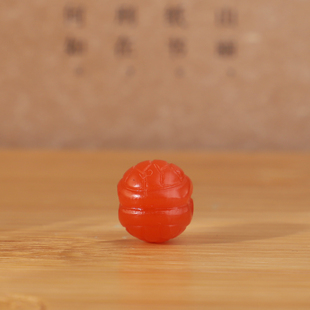 保山南红富甲天下龟背纹双面雕刻珠柿子红159号11 10mm 正品 帝廷