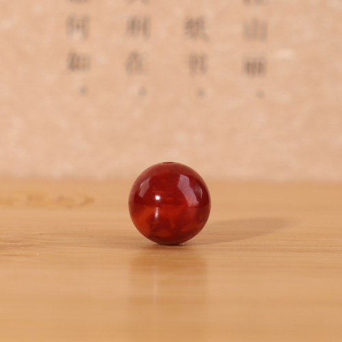 凉山南红圆珠单珠精品高选火焰纹