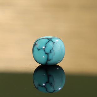 帝廷家！原矿湖北绿松石老型珠单珠铁线纹高瓷蓝绿料6mm一物一图