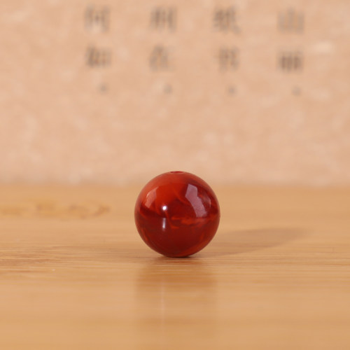 凉山南红圆珠单珠精品高选火焰纹