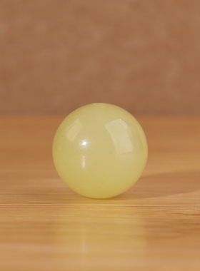 新疆和田玉若羌料黄口玉圆珠单珠