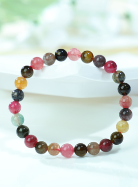 巴西天然水晶饰品单圈碧玺手链