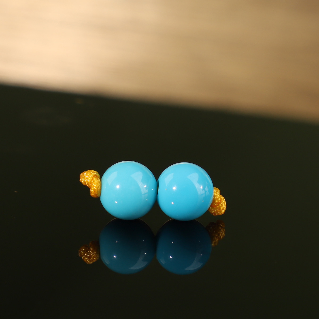 DAMS1号7.1mm对珠孔道1.5mm。帝廷正品高货美松松石圆珠高瓷蓝料