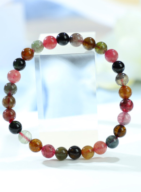 巴西天然水晶饰品碧玺手链