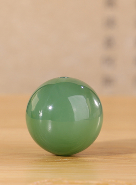 俄料碧玉圆珠散珠单颗珠子果绿色