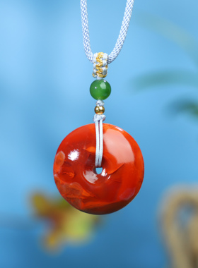 珠宝吊坠随形平安扣凉山南红玛瑙