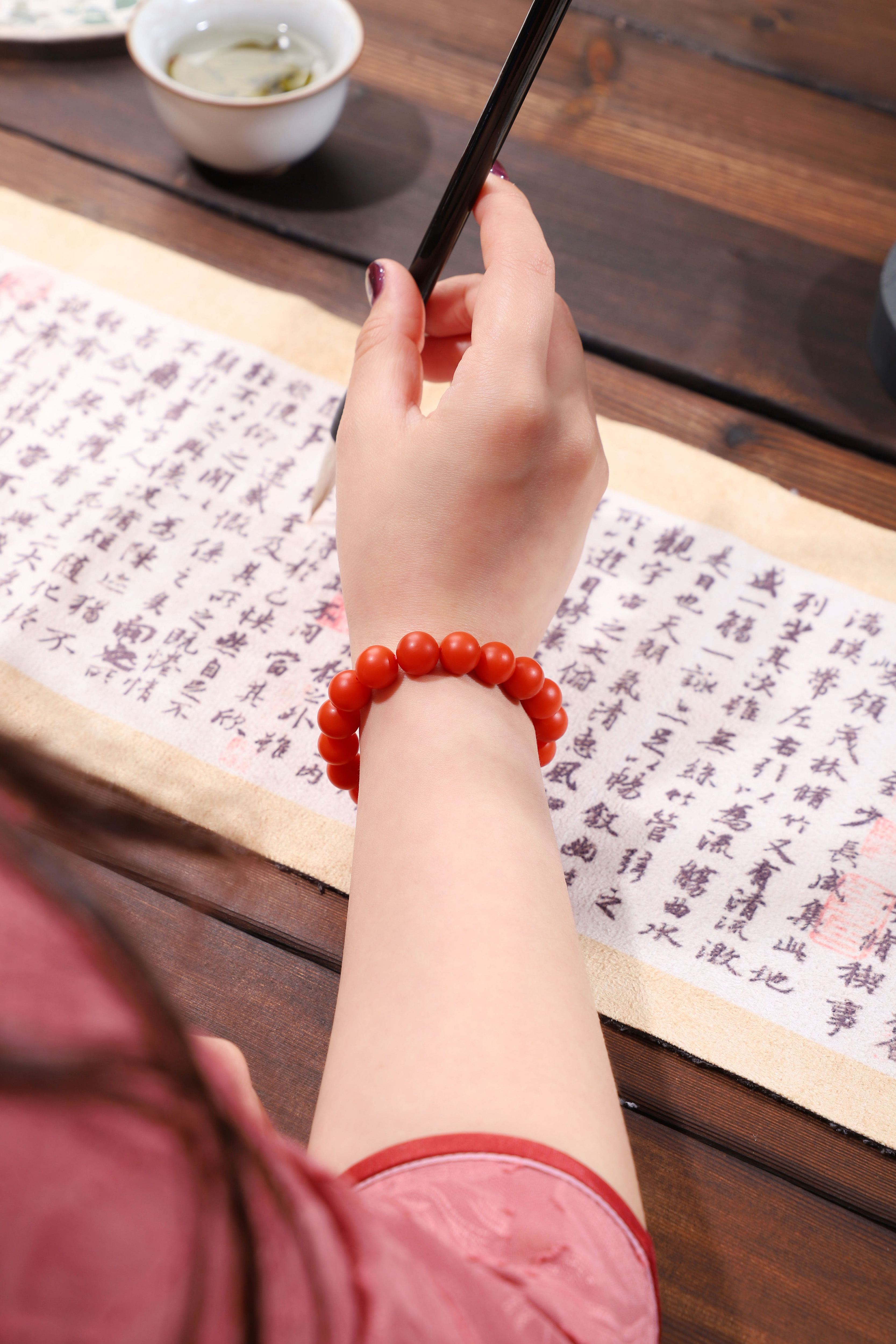 帝廷。保山南红南红手串高货满肉