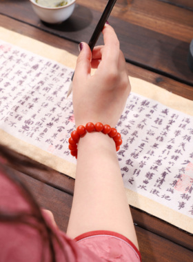 帝廷。云南保山柿子红高货满肉！收藏级 保山南红手串 本命年手链