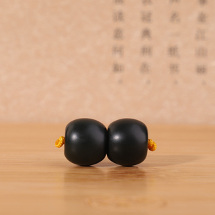 781号11.8mm*1对。帝廷家正品天然新疆和田玉塔青老型珠对珠细料