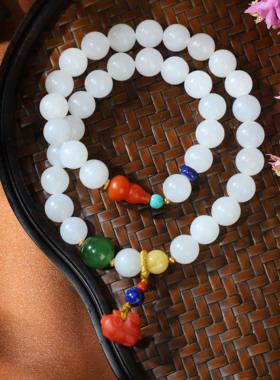 帝廷珠宝家原创设计 和田玉8MM手串女 白玉羊脂玉手链 因它而明媚