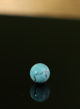 帝廷家！正品湖北绿松石铁线纹蓝绿色圆珠散珠单珠LSLH04号6.6mm