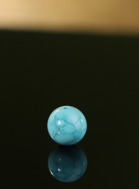 帝廷家！正品湖北绿松石铁线纹蓝绿色圆珠散珠单珠LSLH03号6.8mm