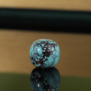 帝廷 原矿正品湖北绿松石老型珠网花纹高品单珠GL77号13.4*11.8mm