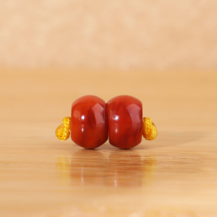 1对 川料凉山南红火焰纹满肉隔珠隔片垫片429号7.5mm 帝廷家 正品