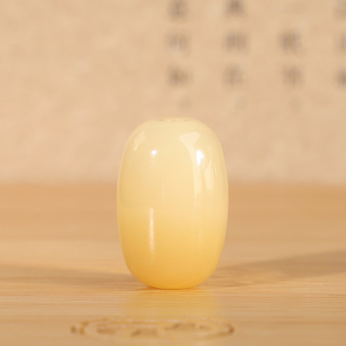 新疆和田玉糖白玉枣珠桶珠单颗