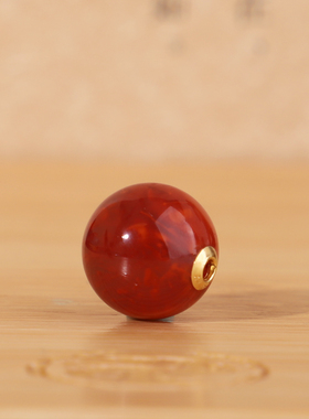 帝廷家！原矿正品川料南红火焰红圆珠18K金镶嵌孔道373号10.8mm