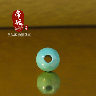 帝廷家！正品湖北绿松高瓷天空蓝绿松石圆珠散珠 大孔径3mm单颗珠