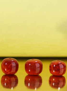 帝廷家！四川凉山南红 瓦西料 满肉火焰红散珠 老型珠 对珠配饰珠